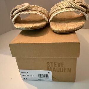 Steve Madden Natural Raffia Slide Sandals Women’s 8.5